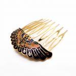 Peacock Vitreous Enamel Hair Clip