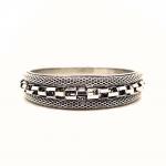 Retro Silver Checkered Bangle
