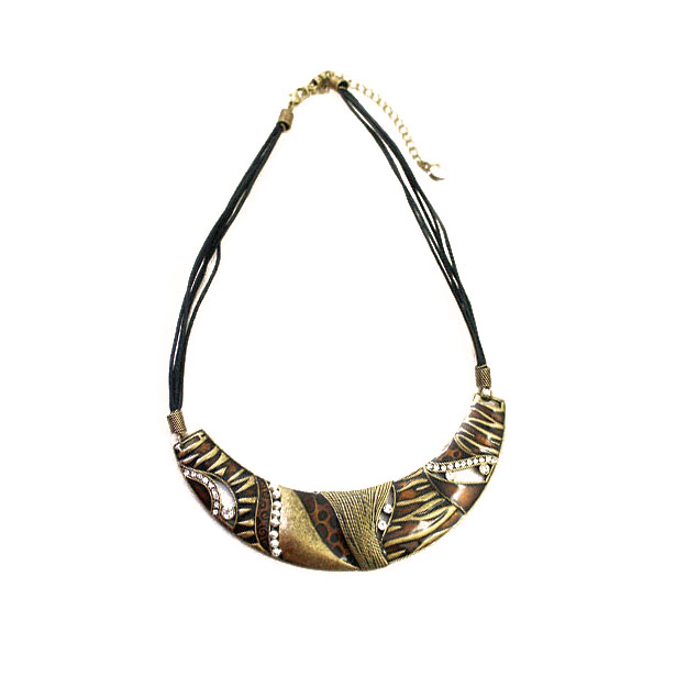 Zebra Pattern Necklace | ethnic etched zebra pattern collar necklace on luulla Zebra Pattern Necklace | ethnic etched zebra pattern collar necklace on luulla